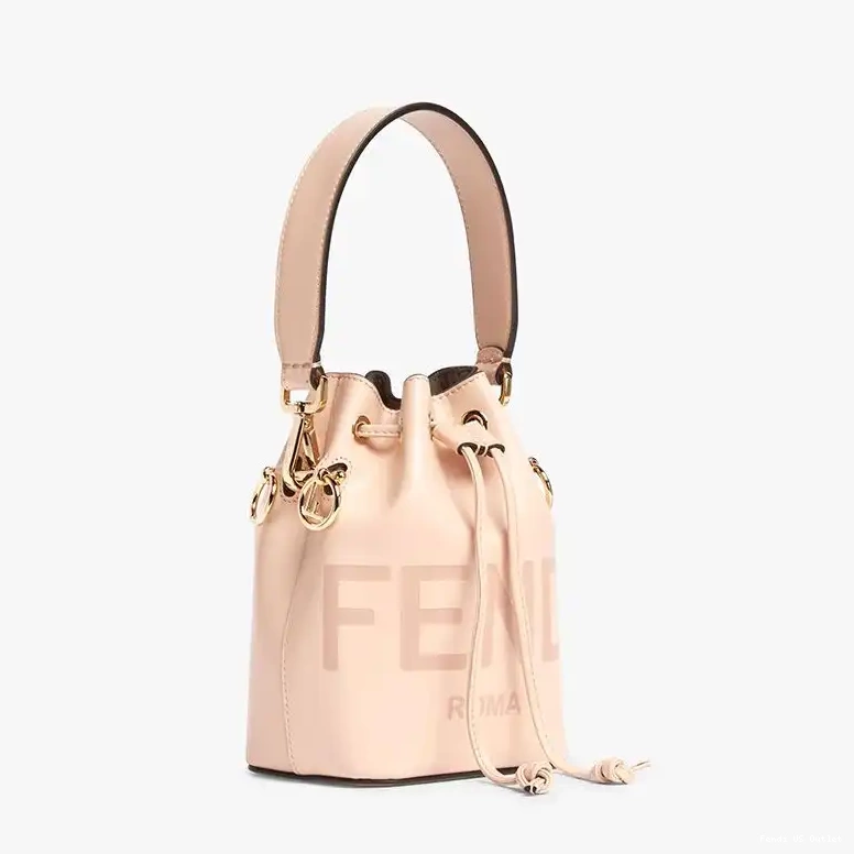 Vintage HOT Tresor Leather ROMA Bucket Calf Mini Cherry Logo Bag Fendi Mon In 0527